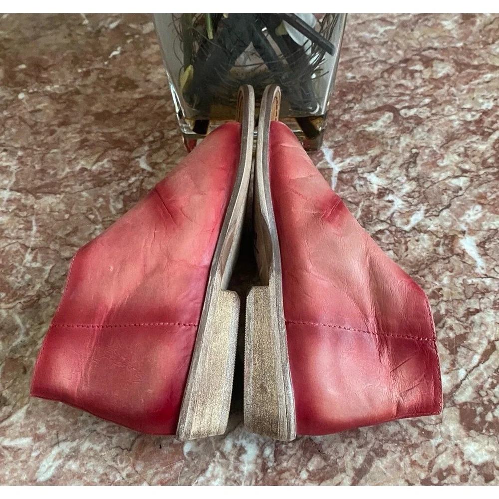 Free People Women's Red Leather‎ Mont Blanc Sandals Size 37/US 7 EUC! $168